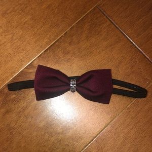 Maroon bow headband